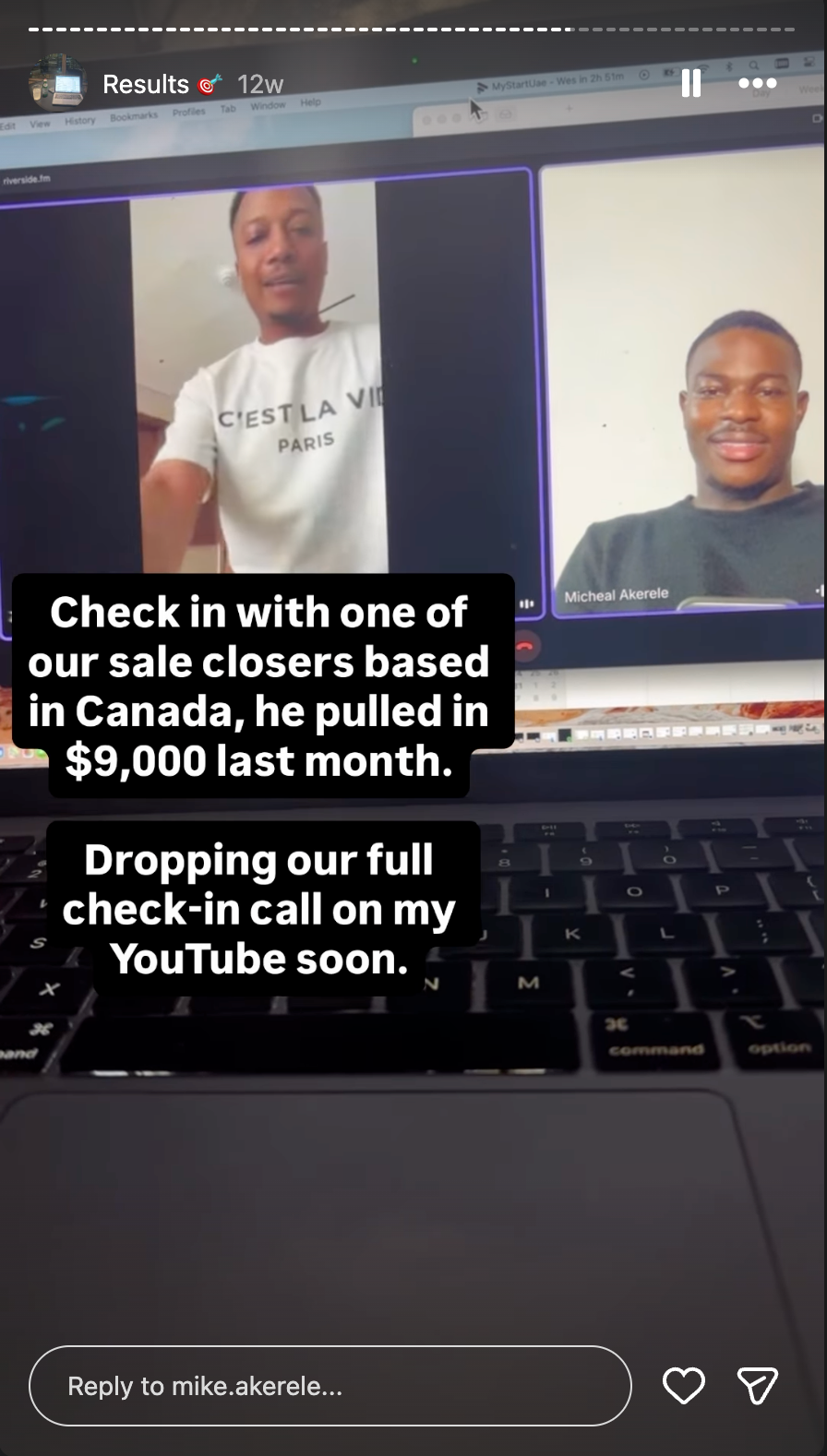 Remote Sales Academy verified student win 1