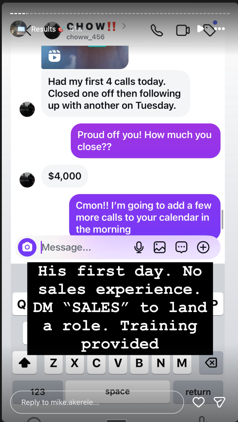 Remote Sales Academy verified student win 2